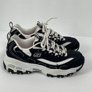 Skechers D'Lites Youth Black White Sneakers Big Kids size 13.5